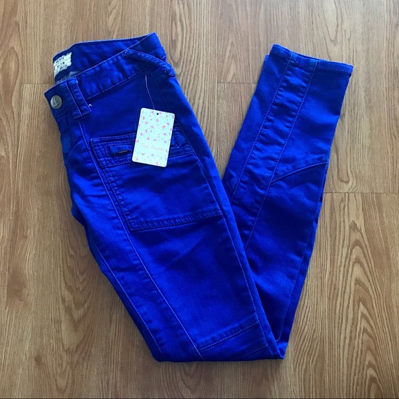 Free People Pants - Free People Electric Blue Skinny Pants